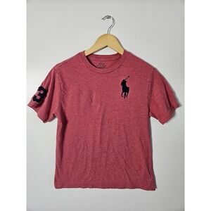 Polo Ralph Lauren Boys Large 14-16 Big Pony T-Shirt Red Heather Short Sleeve